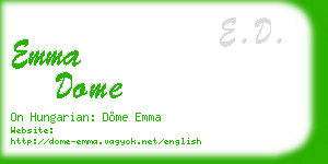 emma dome business card